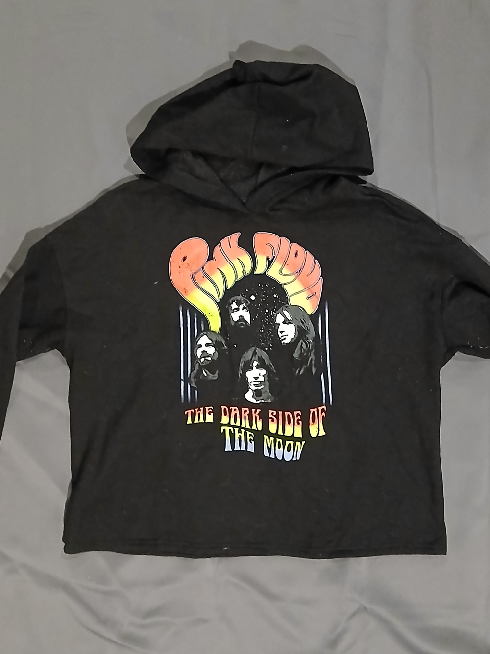 Pink Floyd Black Kids Hoodie with Colorful Dark Side Graphic
